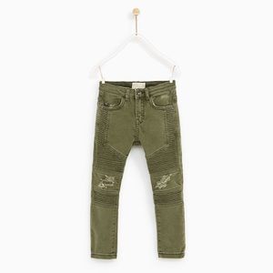 Zara Ripped Biker Trousers